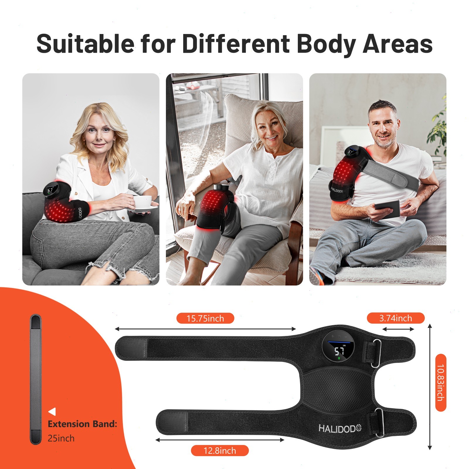 Red Light Therapy & Vibration Massage Knee Brace,660/850nm-Wireless Rechargeable