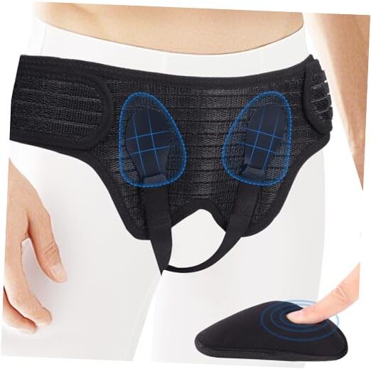 Hernia Belt for Men & Women – Single/Double Inguinal Support Belt Large Black