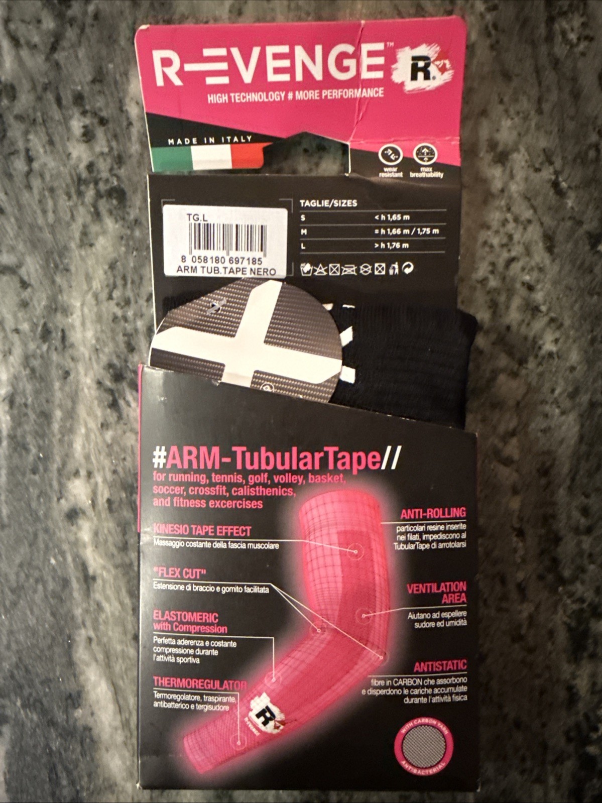 Revenge: Arm/Tubular Sleeve Tubular Tape Black- L Large