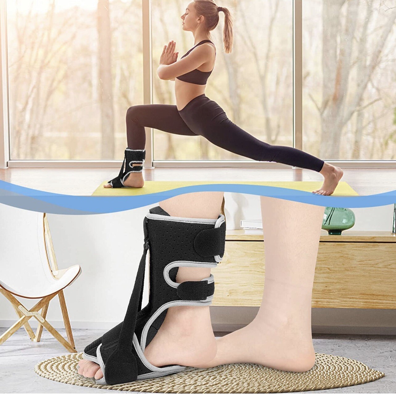 Plantar Fasciitis Night Splint Details 1 Pc Black