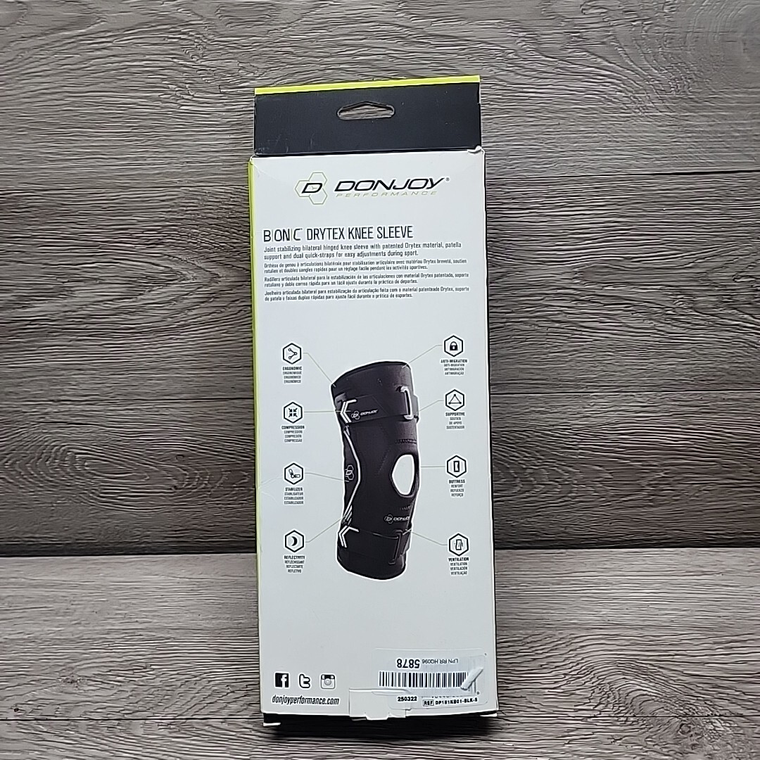 DonJoy Performance Bionic Drytex Knee Sleeve (Black/Small)