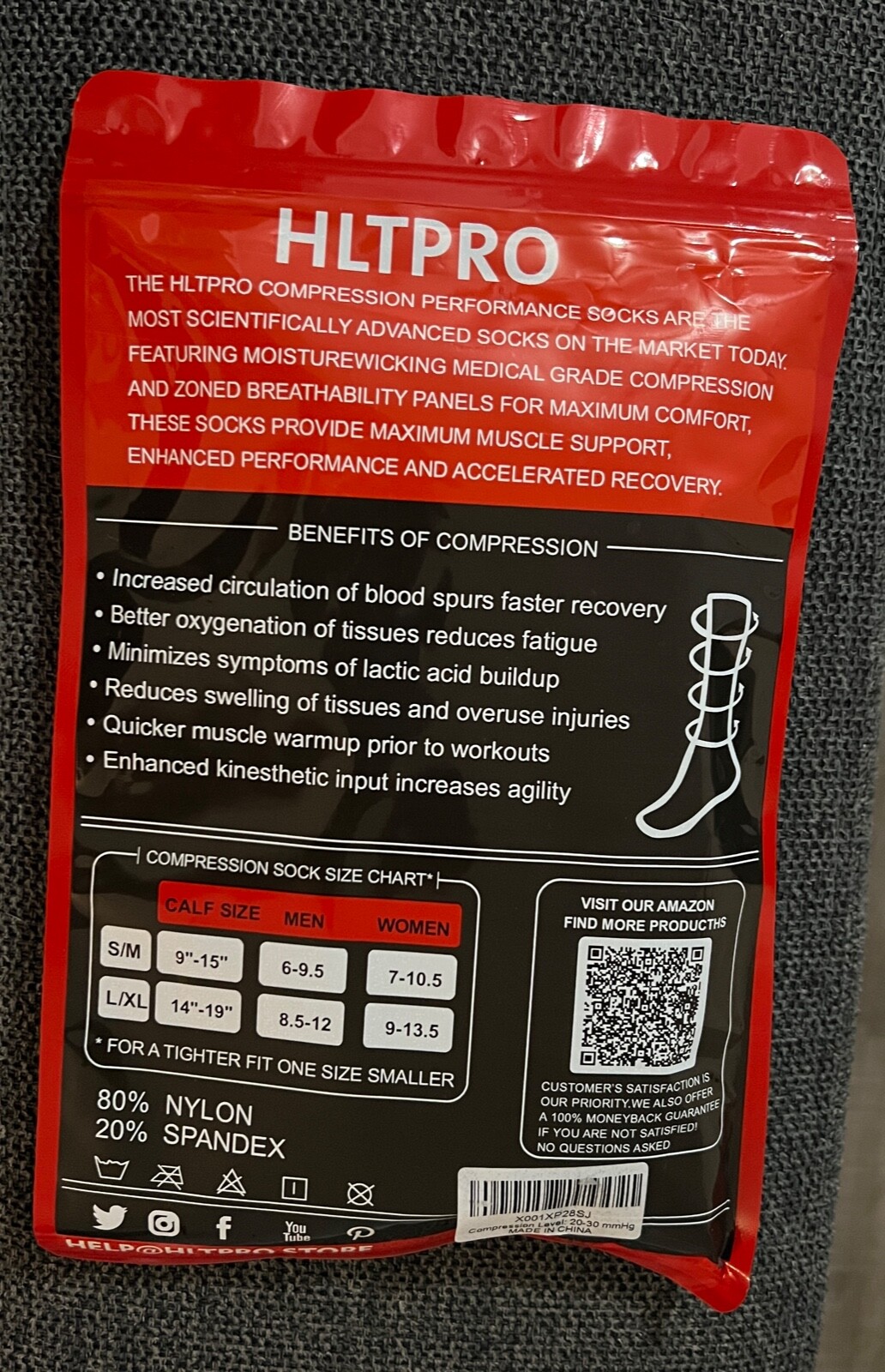 HLTPRO Compression Socks 20-30 mmHg for Medical & Running- NEW VAMPIRE/HALLOWEEN