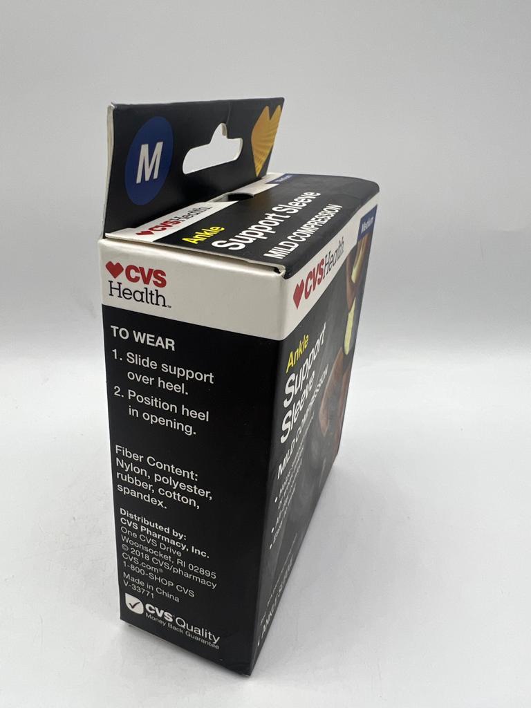 CVS Health Ankle Support Sleeve with Mild Compression – Medium – NEW