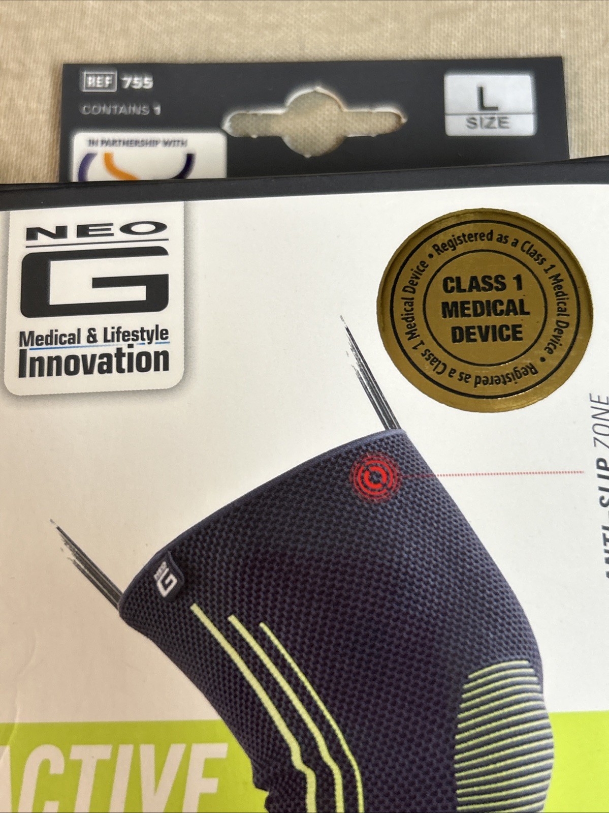 Neo G Closed Knee Support Size L – Class 1 Medical Device ~Open Box