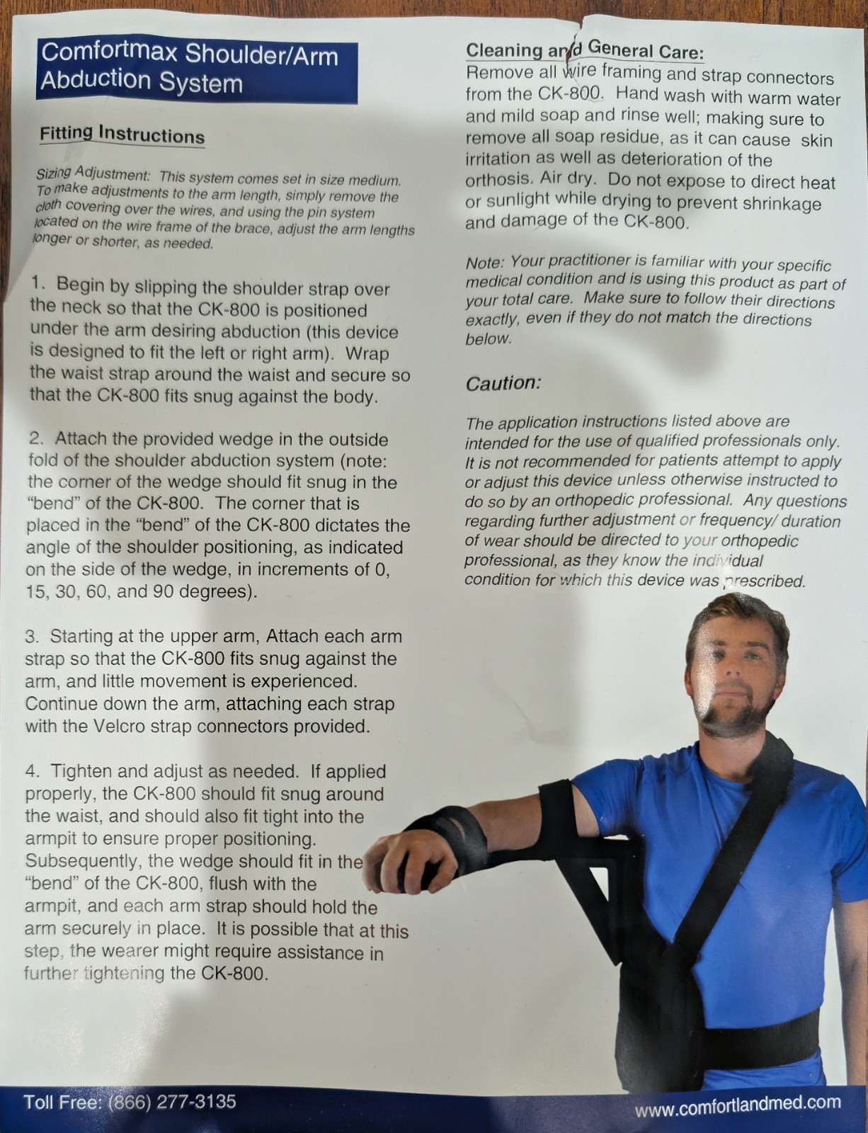 Comfortmax Shoulder/arm Abduction SystemCk-800 Left/right Arm Medical Strap 1 Sz
