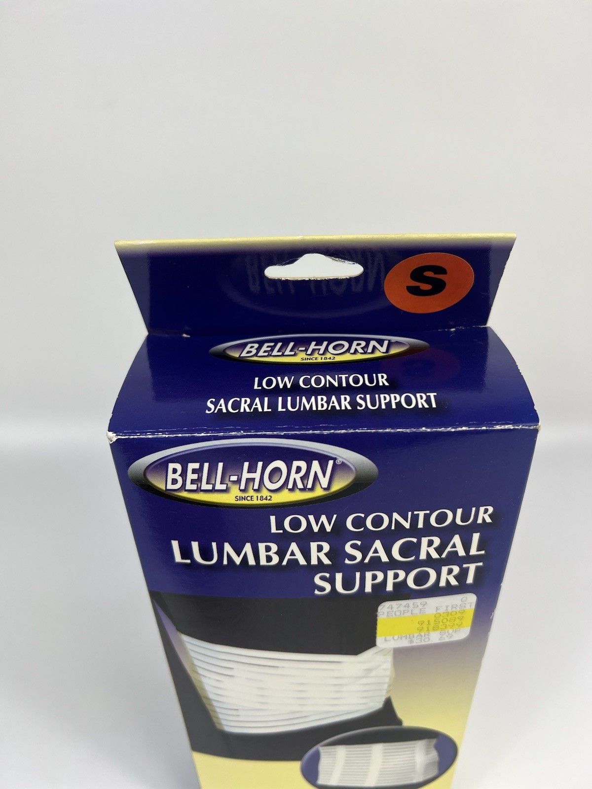NEW Bell-Horn Low Contour Lumbar Sacral Suppport Size Small White Color