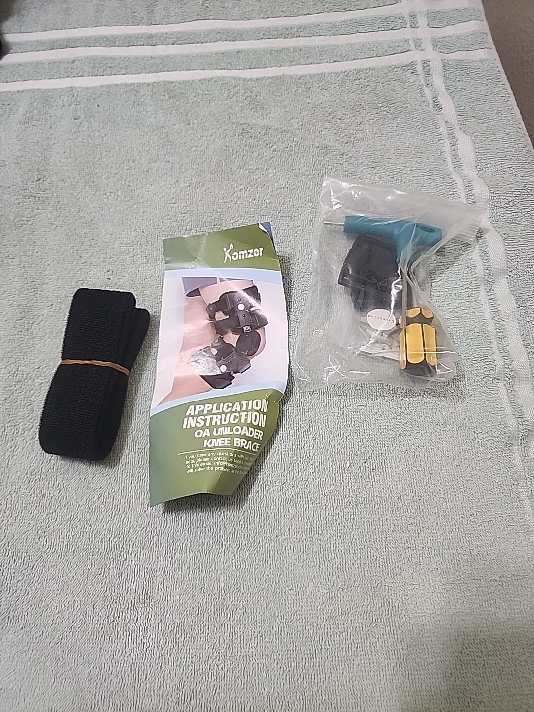 Komzer Left Black Thigh Calf OA Unloader Knee Brace For Arthritis Osteoarthritis