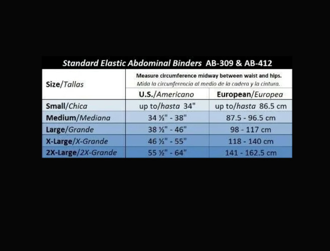 GABRIALL Abdominal/Back Support Binder Women’s Breathable AB-309 Large Black 9″w