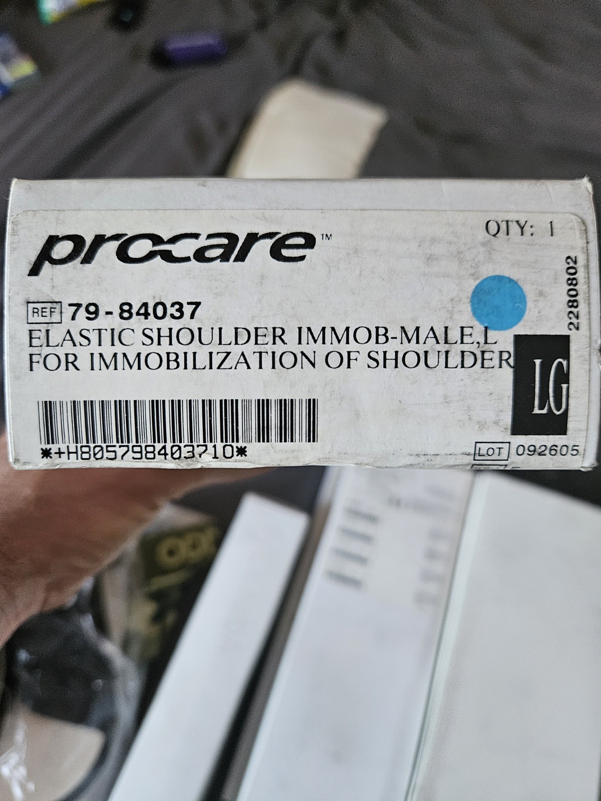 New Procare Elastic Shoulder Immobilizer MALE Size Large- 79-84037