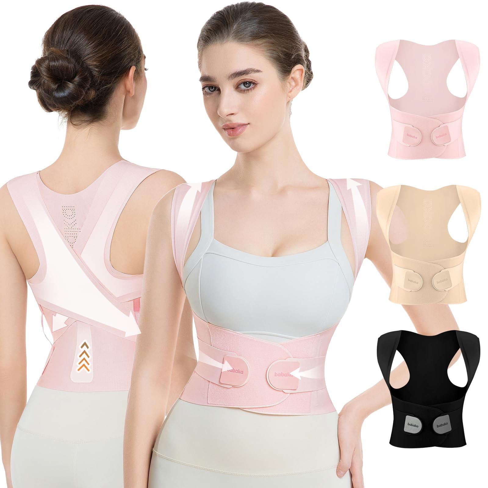 babaka Posture Corrector for Women, Invisible Lightweight Adjustable Back Bra…