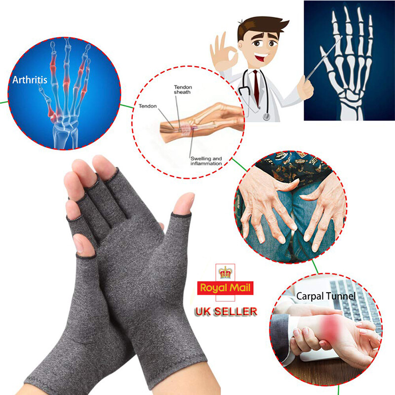 Arthritis Gloves Compression Pain Relief Hand Wrist Support Brace Half Finger