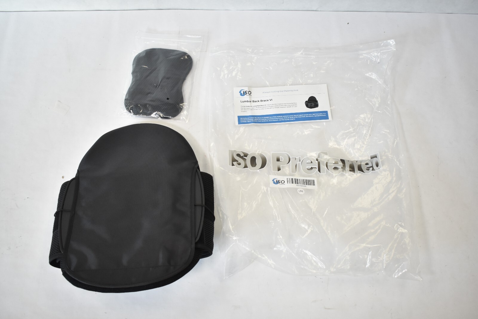 ISO Preferred Lumbar Back Brace VI ISO-BA206 Black Patient Care Posterior Panel