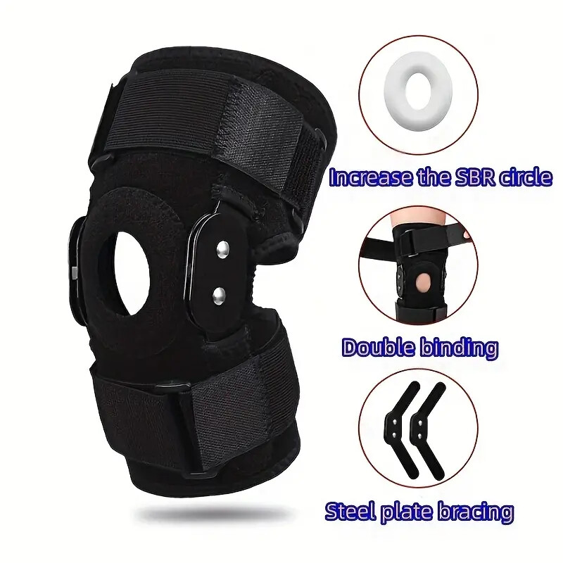 Hinged Knee Brace Sleeve Compression Support Meniscus Joint Pain Arthritis Sport