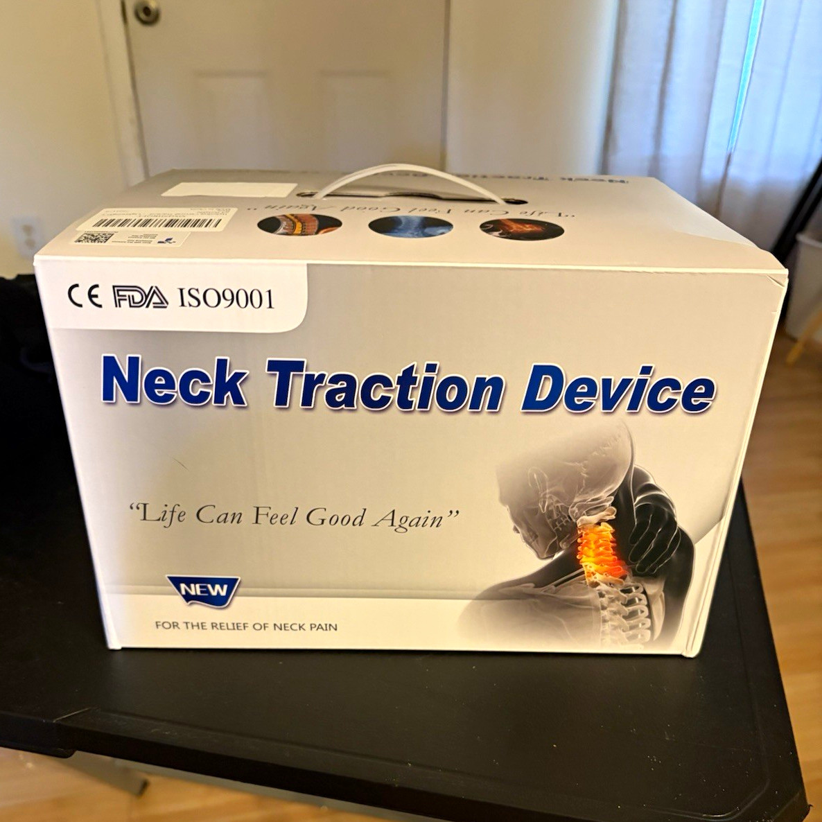 Neck Traction Brace for Neck Pain Relief & Stabilization, One Size White