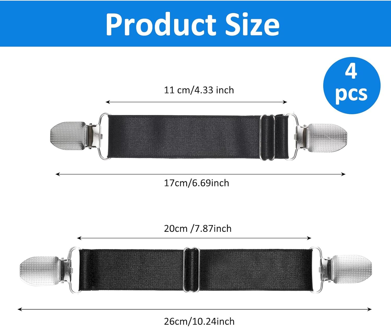 4 Pcs Adjustable Elastic Boot Straps Pant Leg Straps Elastic Adjustable Cowboy B