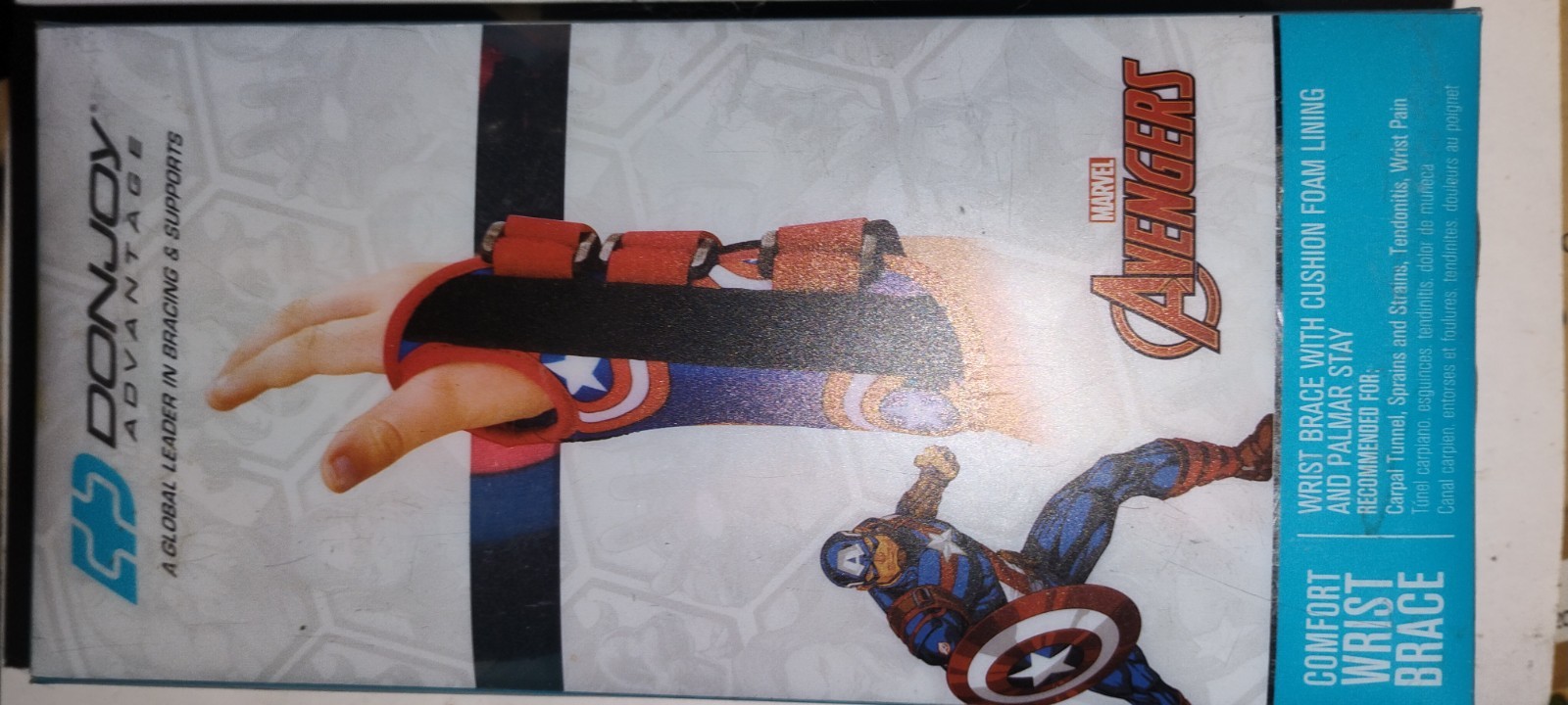 DonJoy Advantage Marvel Captain America RIGHT Wrist Brace- NEW small