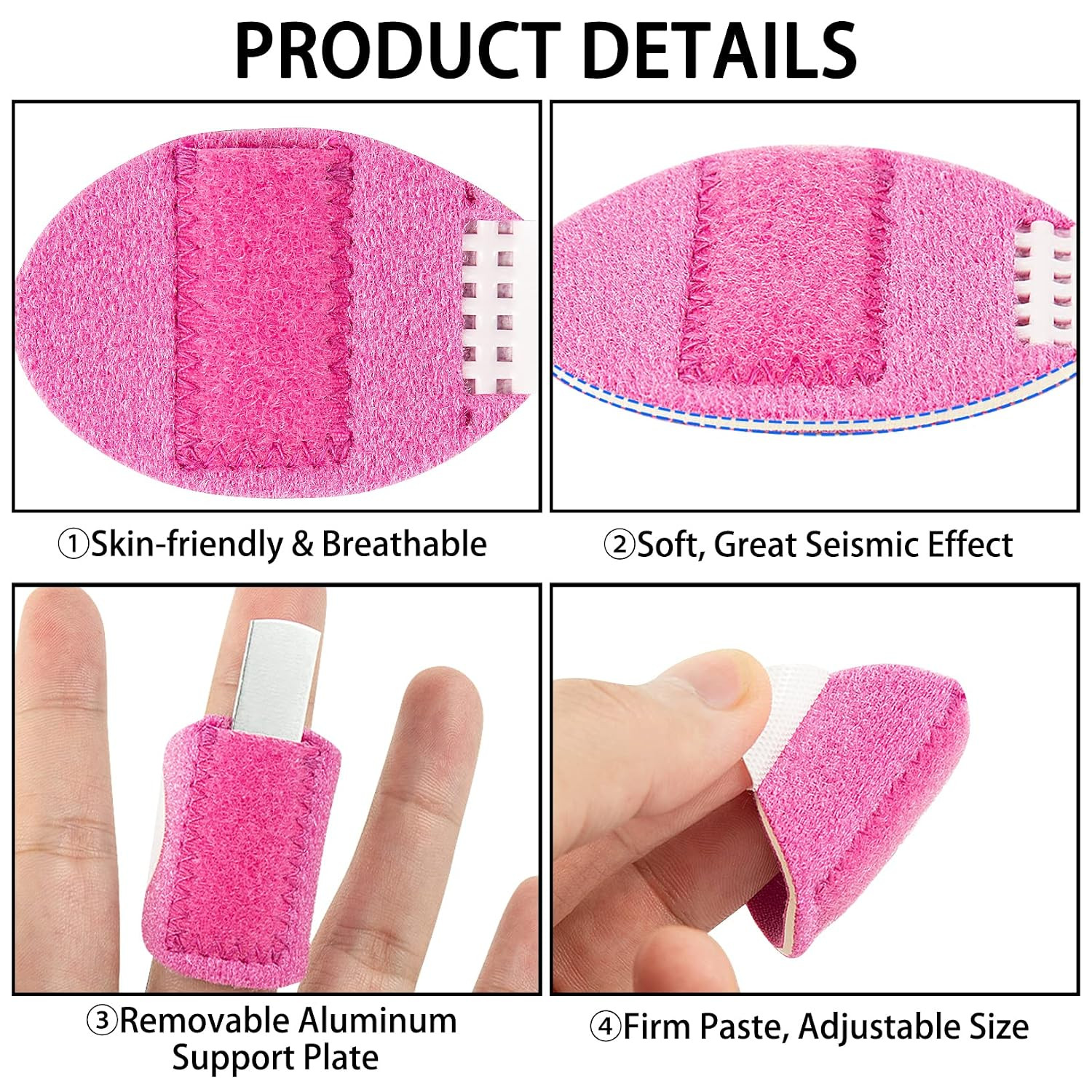 8pcs Finger Splint Adjustable Trigger Finger Splints Finger Brace Index Finge…