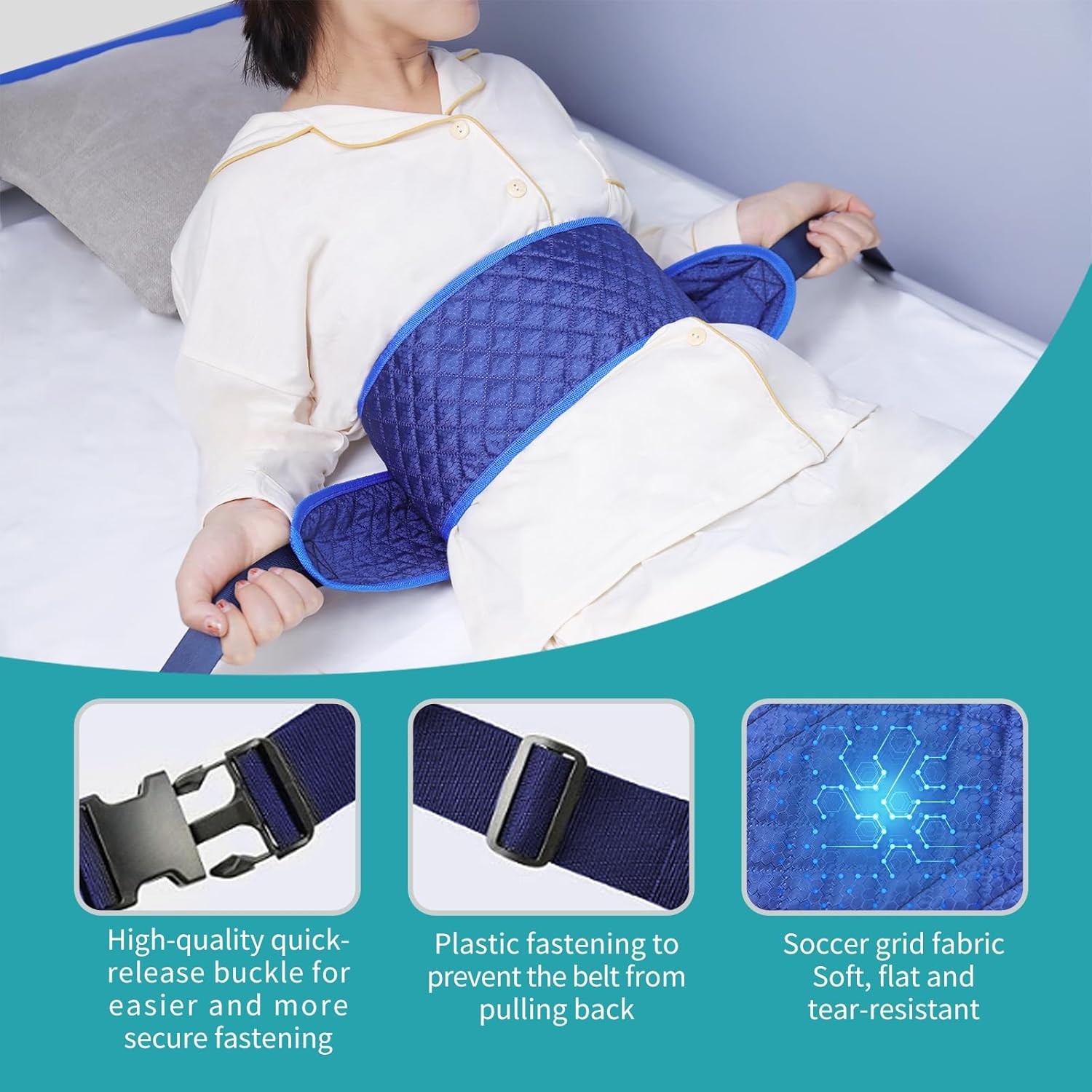 Medical Bed Restraint Strap for Elderly，Anti-Fall Waist Belt for Elderly，Adjusta