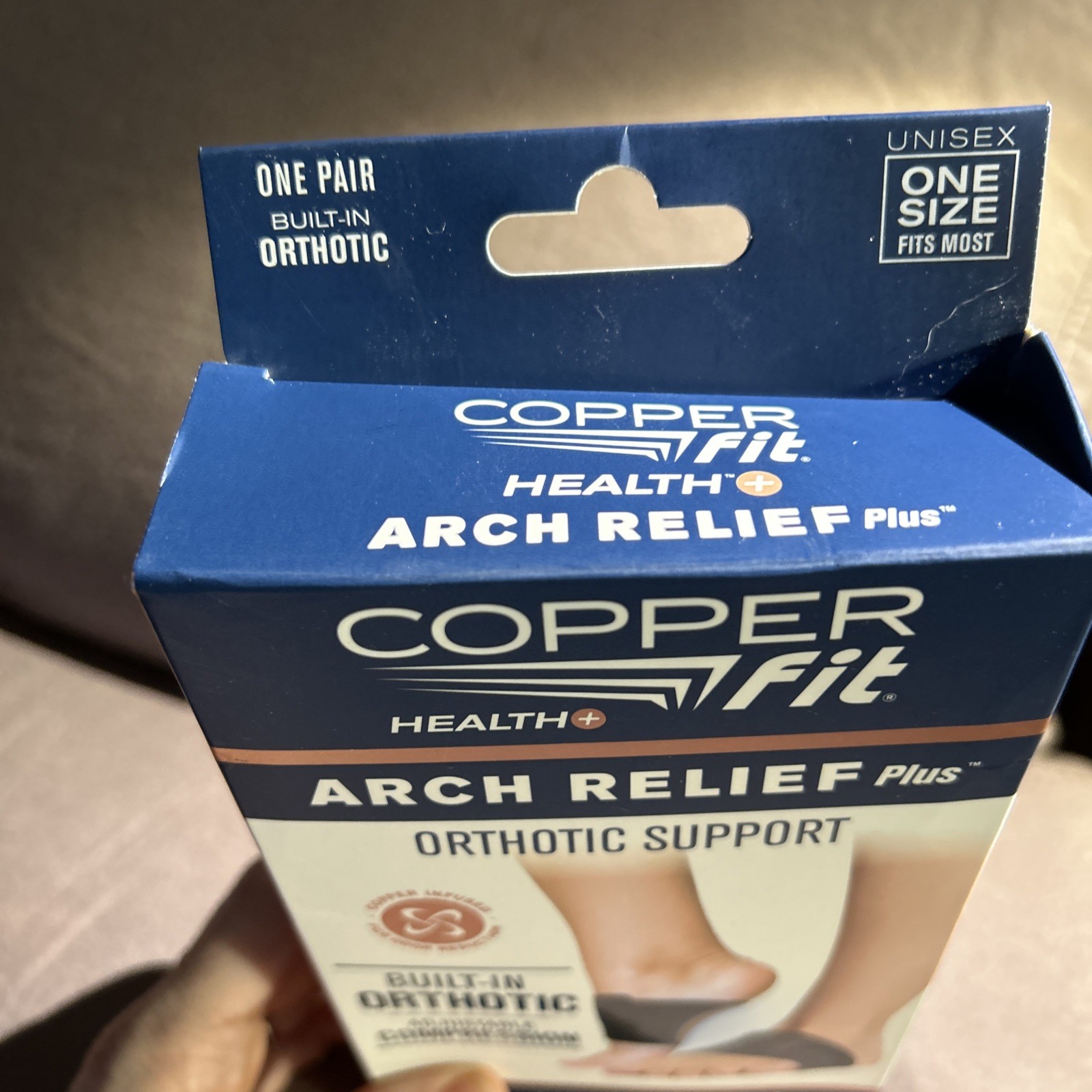 Copper Fit Health Unisex Arch Relief Plus with Built-In Orthotic Support – Black