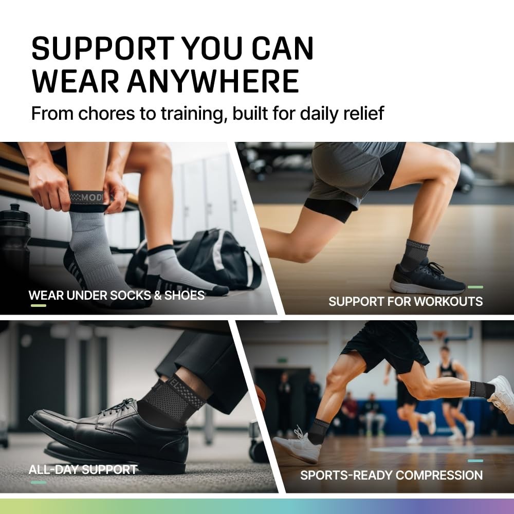 Strapless Compression Ankle Socks for Quick Recovery from Sprains & Tendonitis