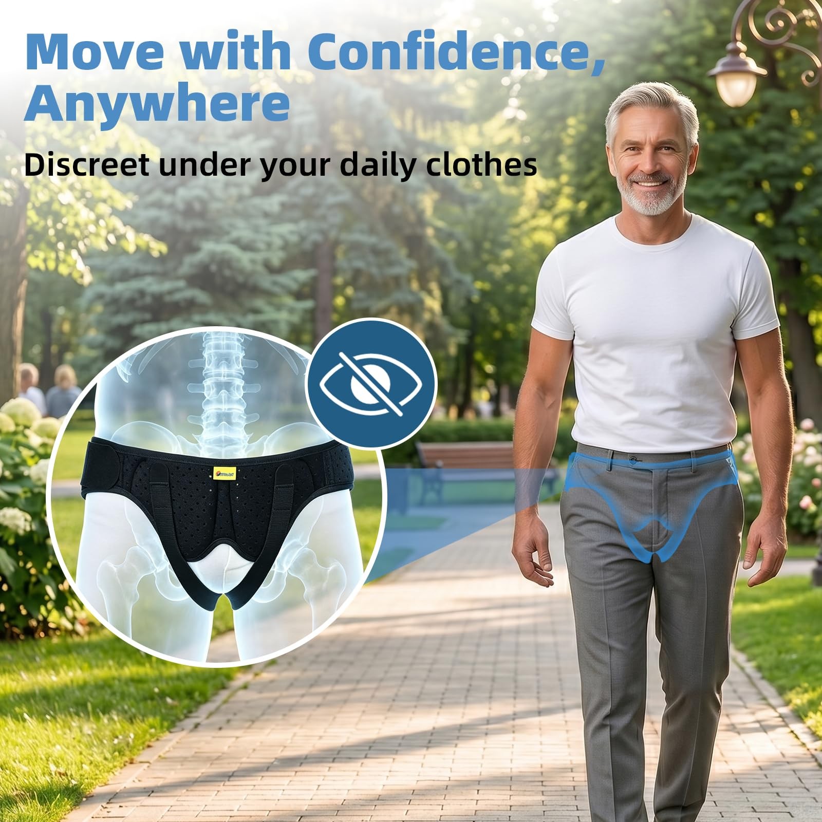 Large Inguinal Hernia Belt For Men Women Bilateral/Double Groin Support Truss