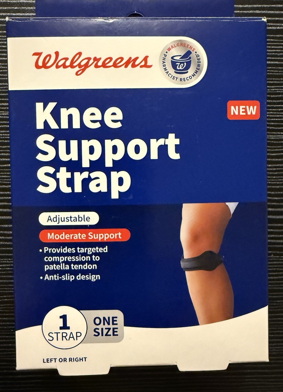 Walgreens Knee Support Strap Adjustable Moderate Support For Left /Right One Sz
