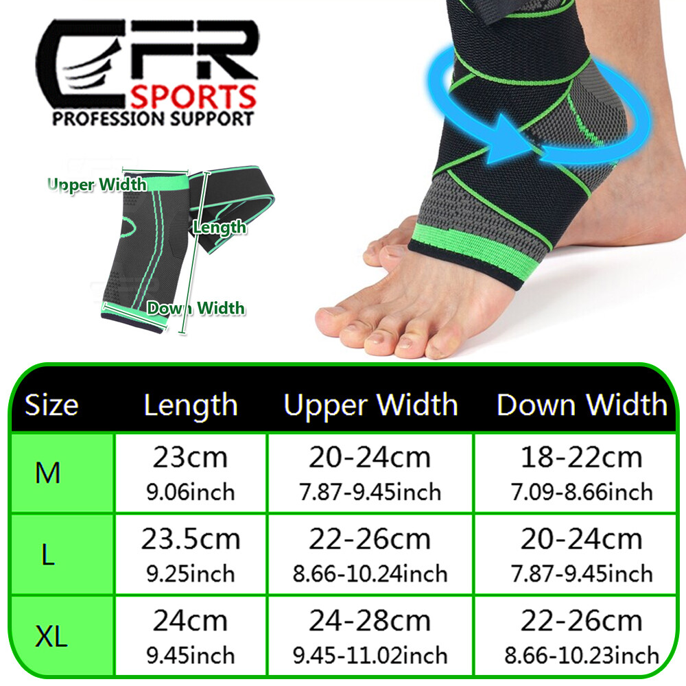 Tobillera deportiva compresiva ajustable, transpirable para hombre y mujer