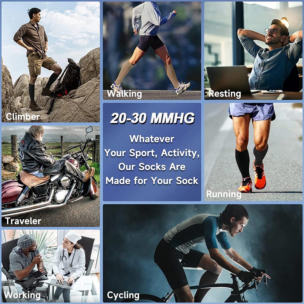 Calf Compression Sleeve Leg Support Socks Foot Fasciitis Pain Relief with Zipper
