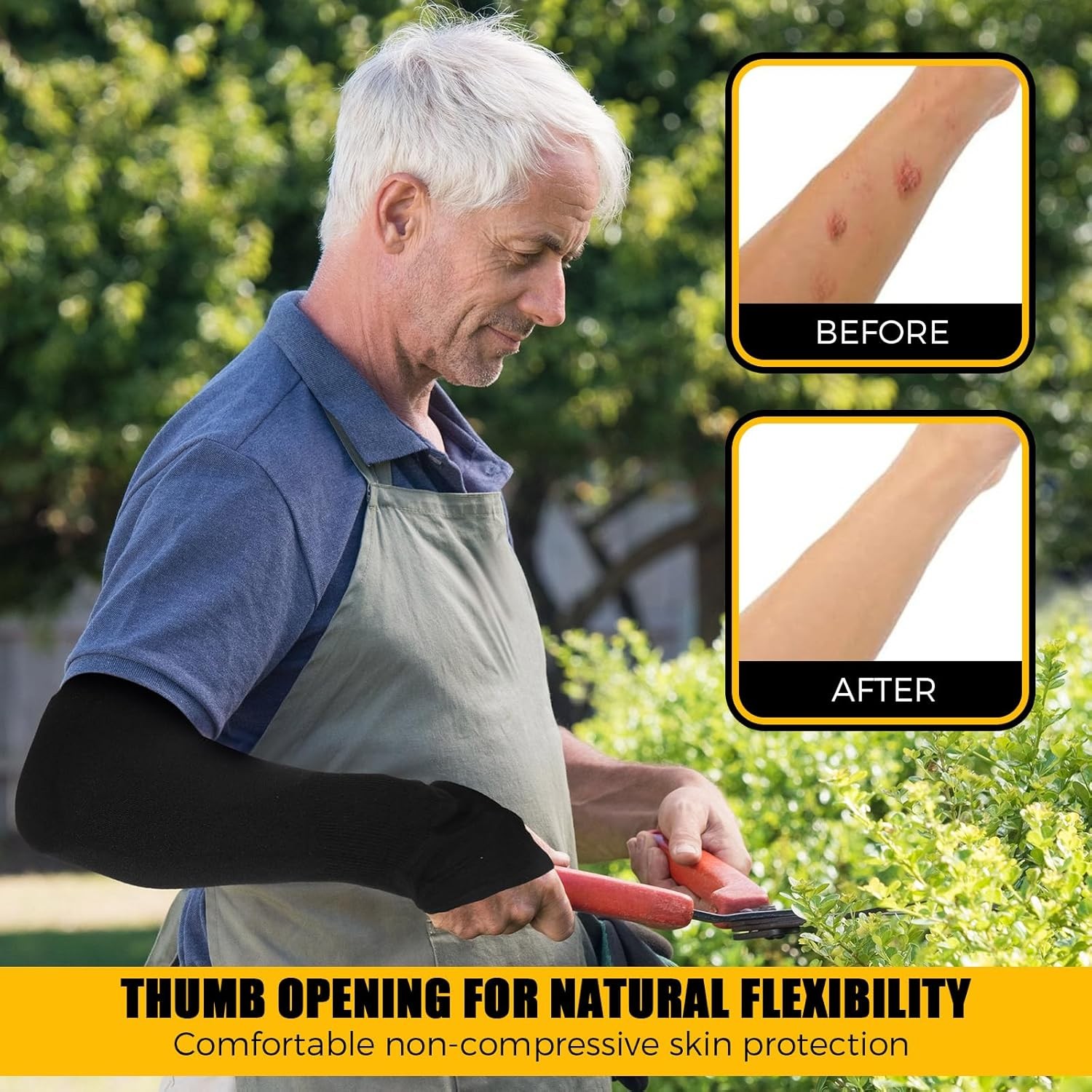 Janmercy 4 Pairs Protective Arm Sleeve for Thin Skin Elderly Nude, Black