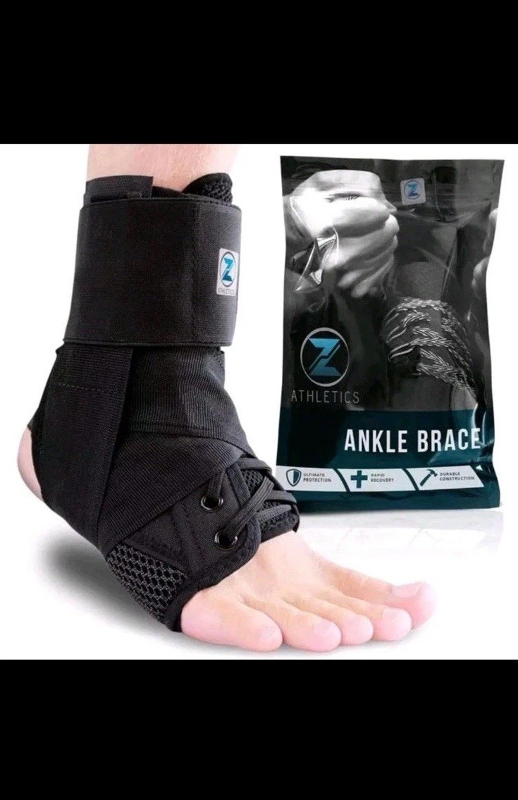 Z ATHLETICS Zenith Ankle Brace, Lace Up Adjustable Sz Small (Pack of 1) Black
