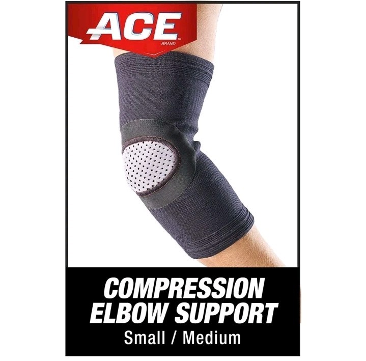 ACE Elbow Compression Support Adjustable Size (Black)