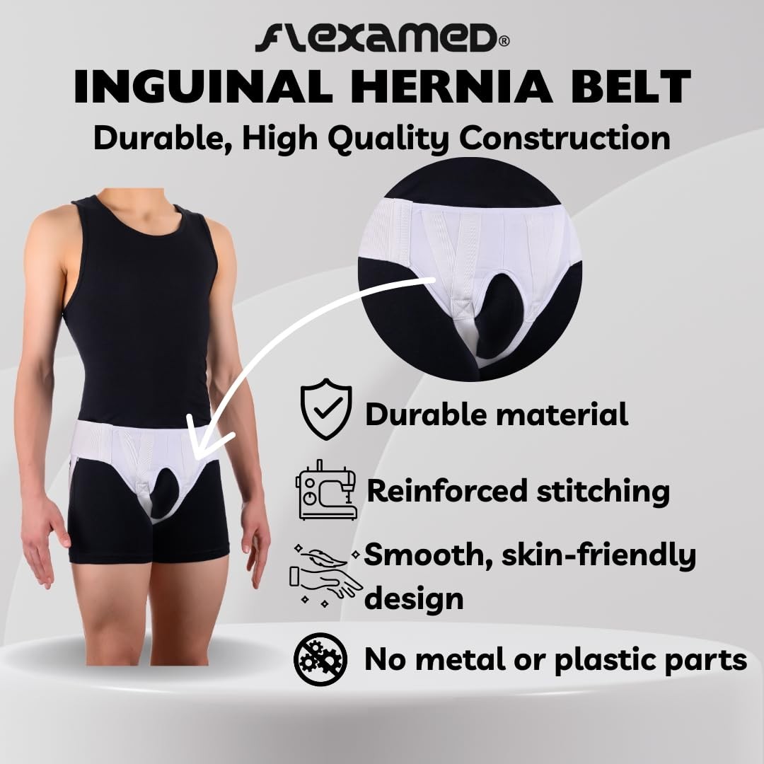 Lightweight Right Inguinal Hernia Support Belt | Breathable Comfort, Medium