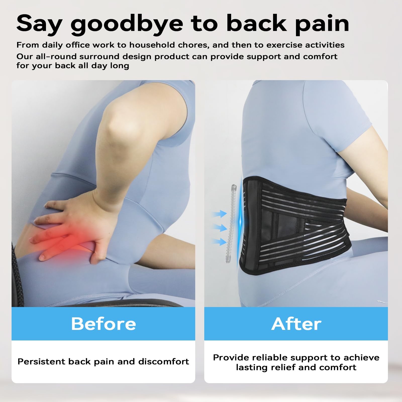 KkaFFe Back Brace Black Medium