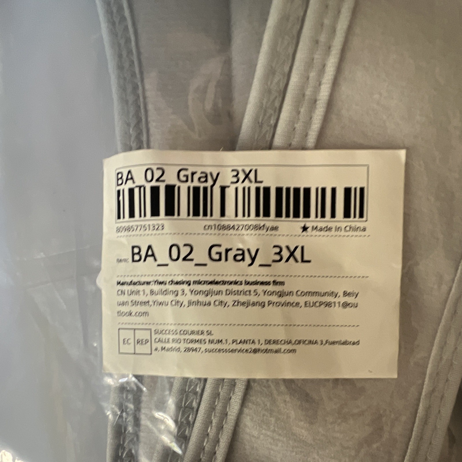 Gray Mesh Posture Corrector Back & Shoulder Support Adjustable 3XL BA_02