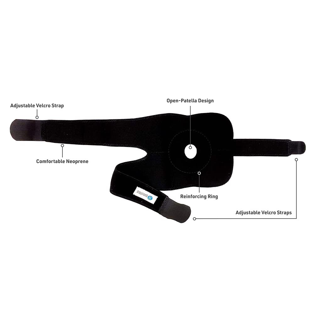 BodyMed Knee Support, Black, 12.5 in.–18 in. Circumference – Stabilizing Support