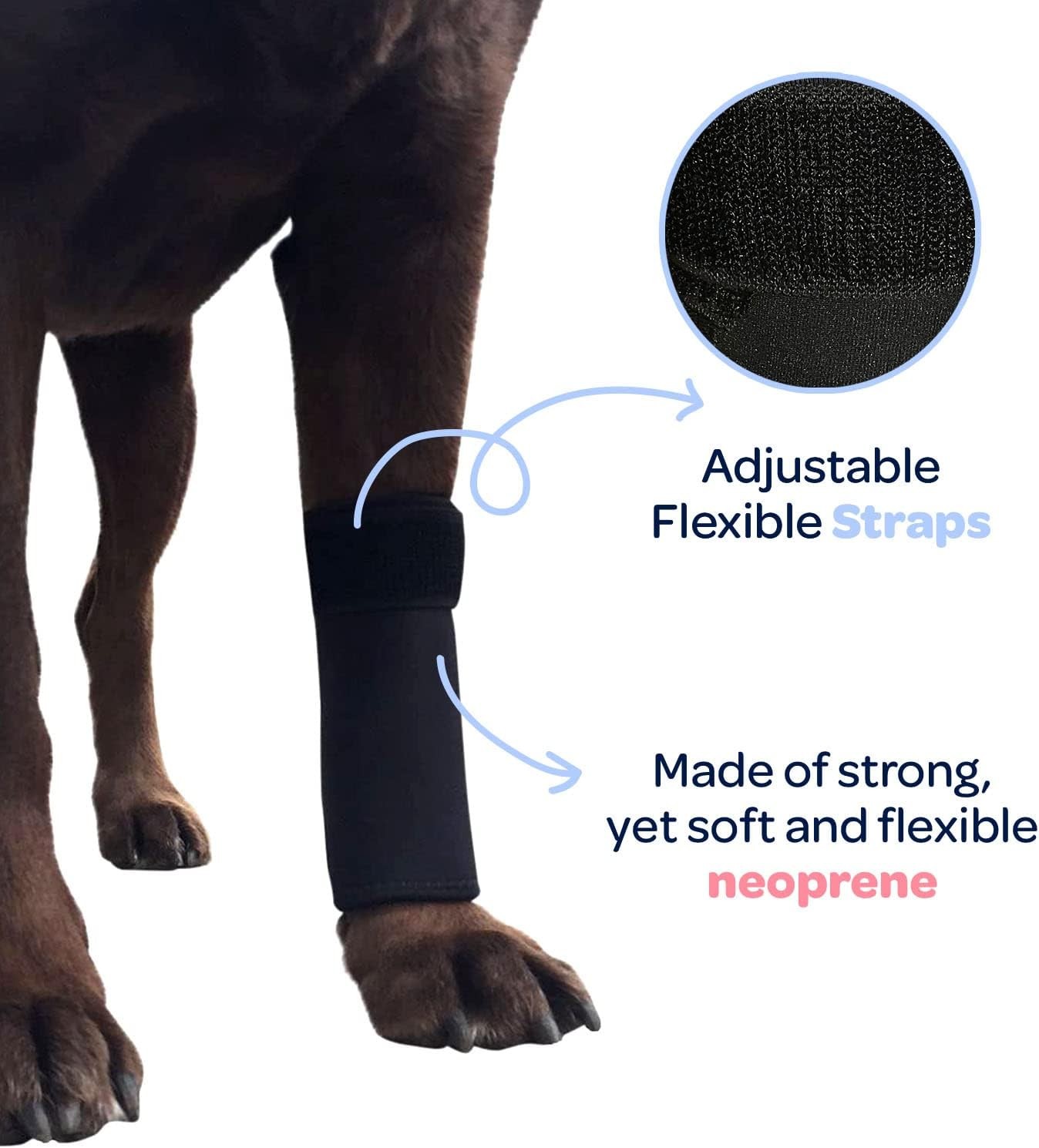 Labra Dog Front Leg Brace, Dog Wrist Brace with Adjustable Straps