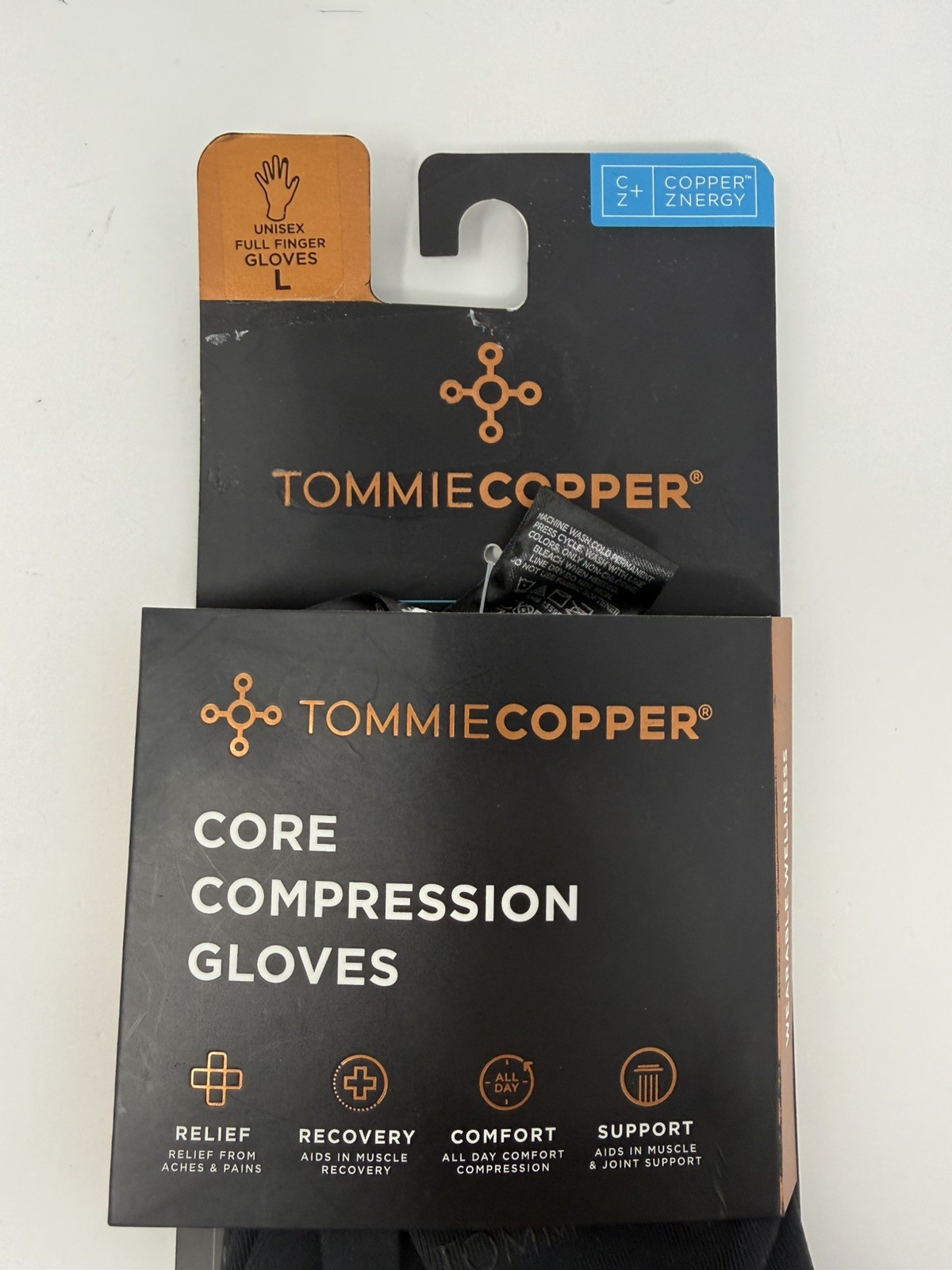 Copper Core Compression Gloves Unisex Full Finger Gloves Size L NEW