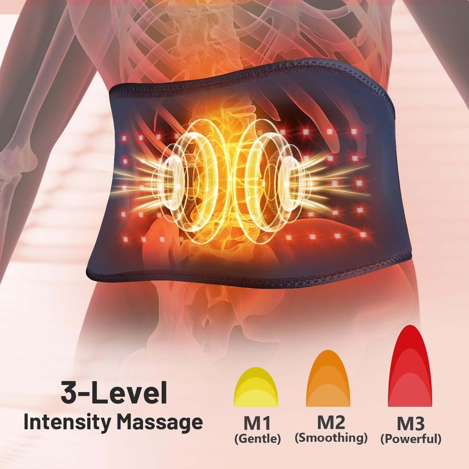 Red Light Therapy Belt & Vibration Back Massage Heated Red Light Therapy Device