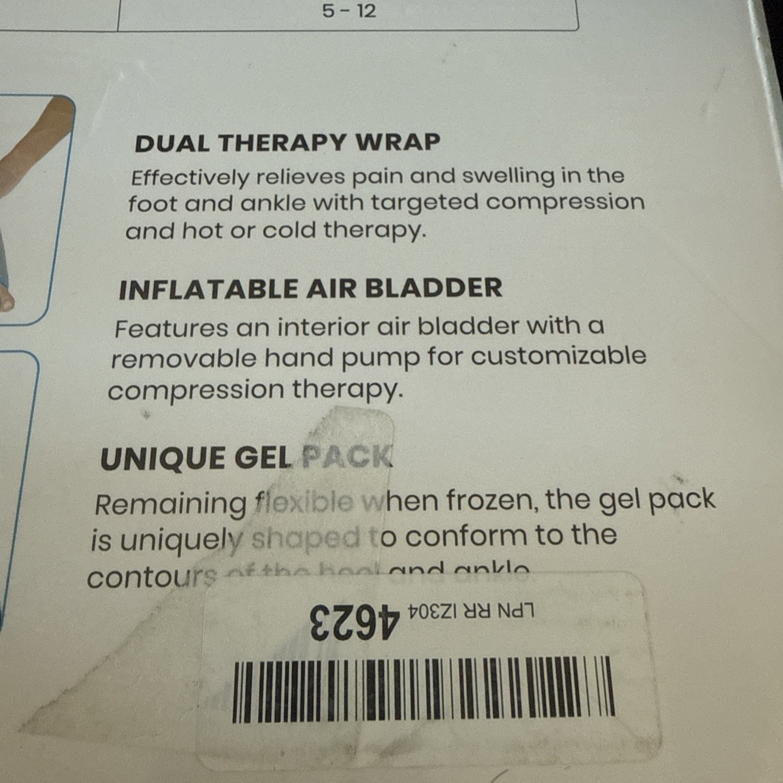 Vive Ankle Compression Ice Pack Wrap. Pain Relief, Filled With Reusable Gel @383