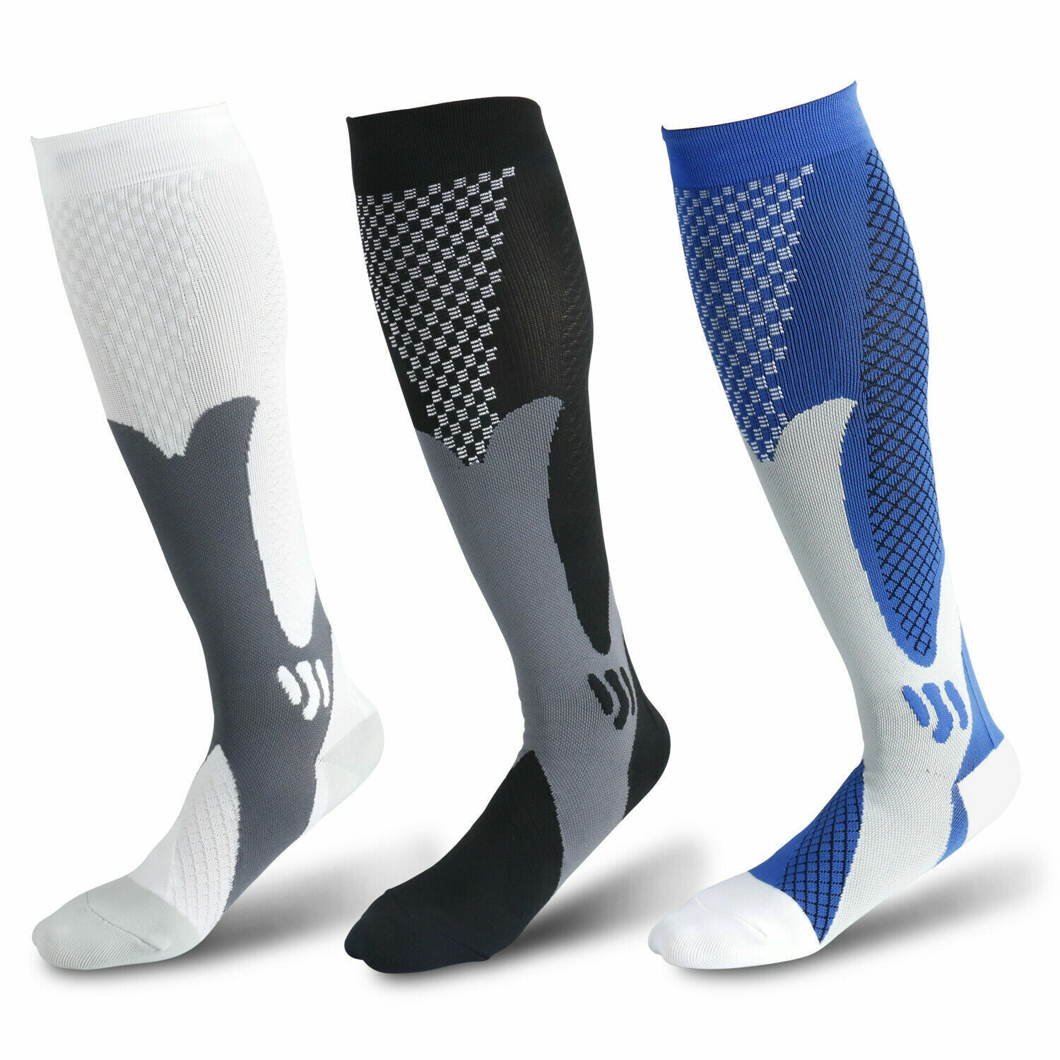 1-3 Compression Socks Stockings 20-30 mmHg Knee High Running Mens&Women’s L-2XL