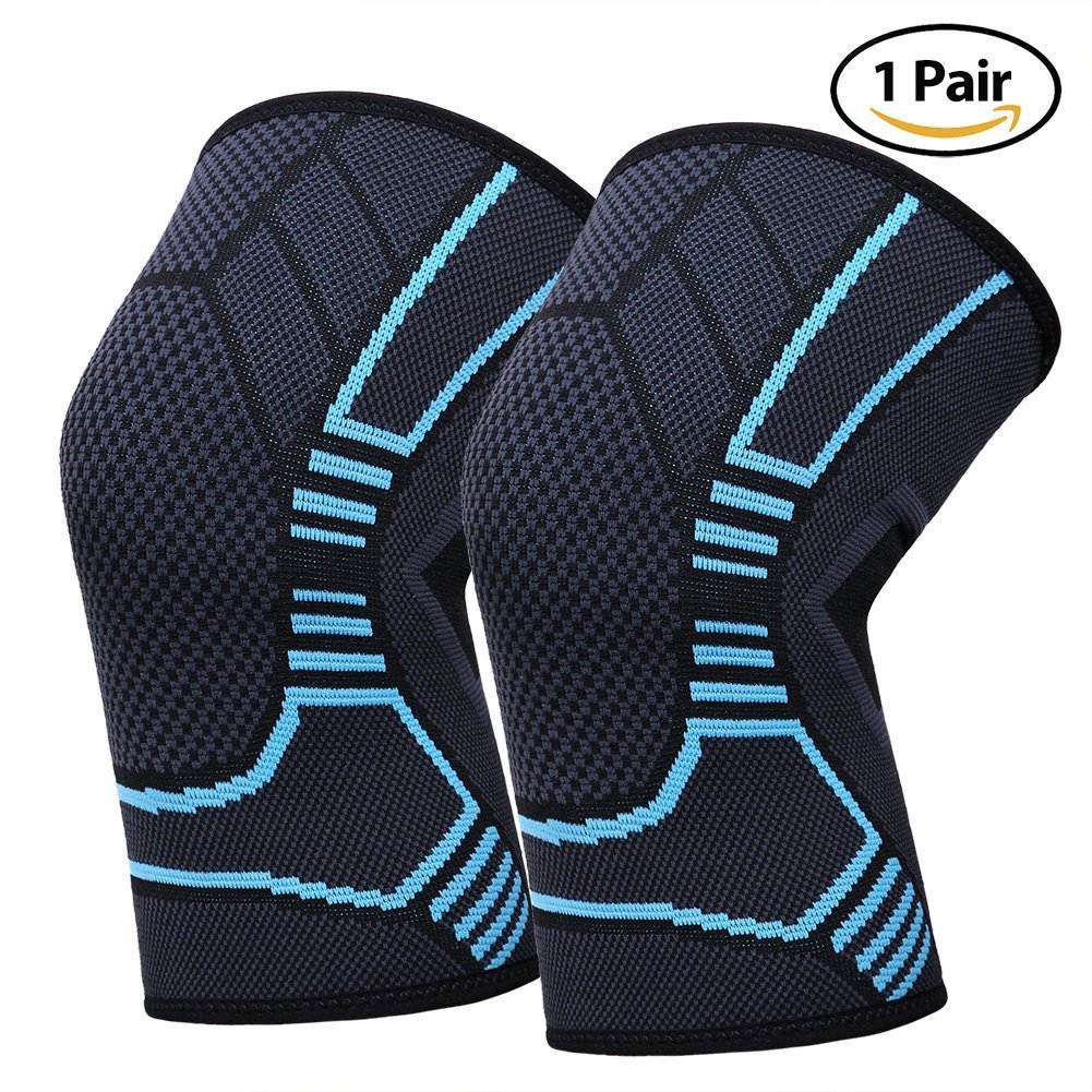 2x Knee Sleeve Compression Brace Support For Sport Joint Arthritis Pain Relief