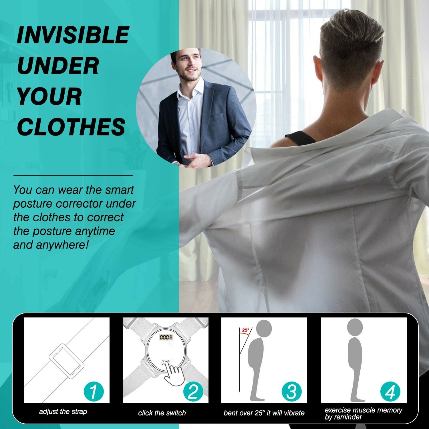 Posture Corrector for Women Men Kids Smart Posture Back Shoulder Brace – New