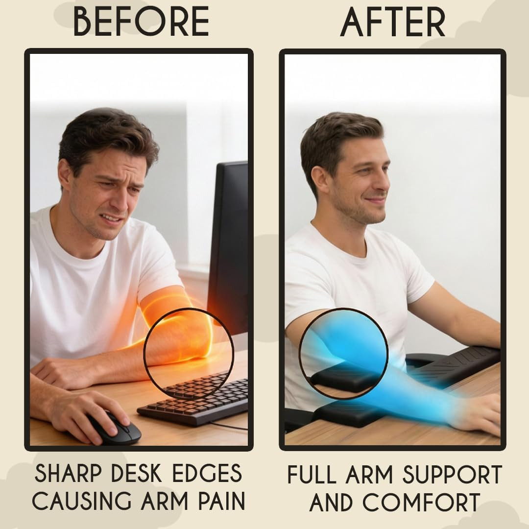 28″ Memory Foam Desk Arm Rest for Ultimate Wrist & Elbow Support