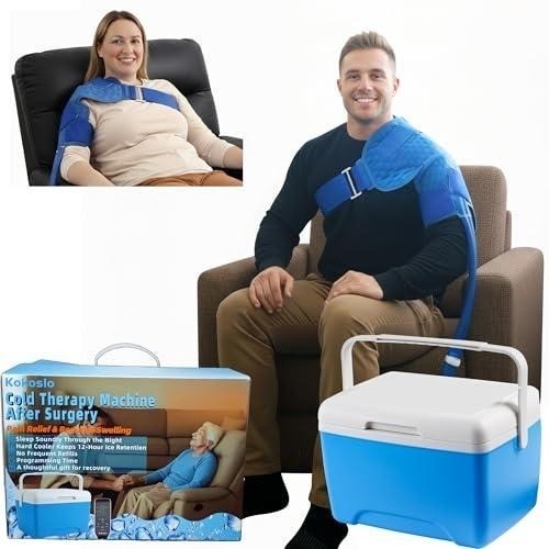 Shoulder Cold Therapy Machine W/ Timer Compression Pad 9Qt Ice System