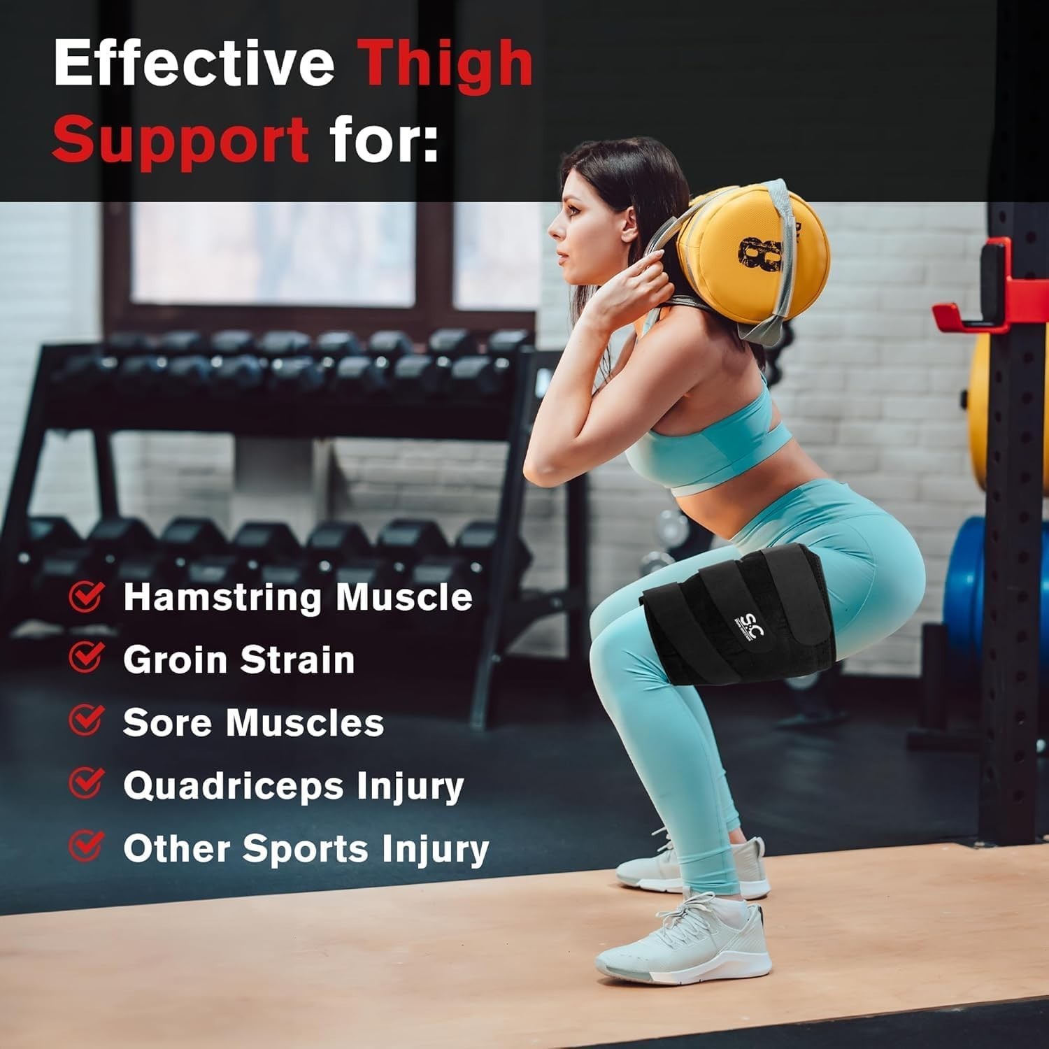 Adjustable Thigh Brace Support, Quadriceps Support and Thigh Wraps for Men an…