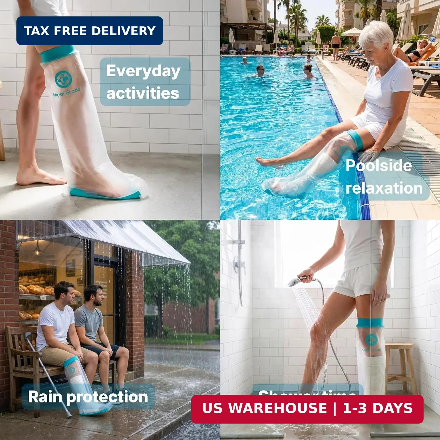 Waterproof Cast Covers for Shower Leg | Cover for Showering after Surgery Protec