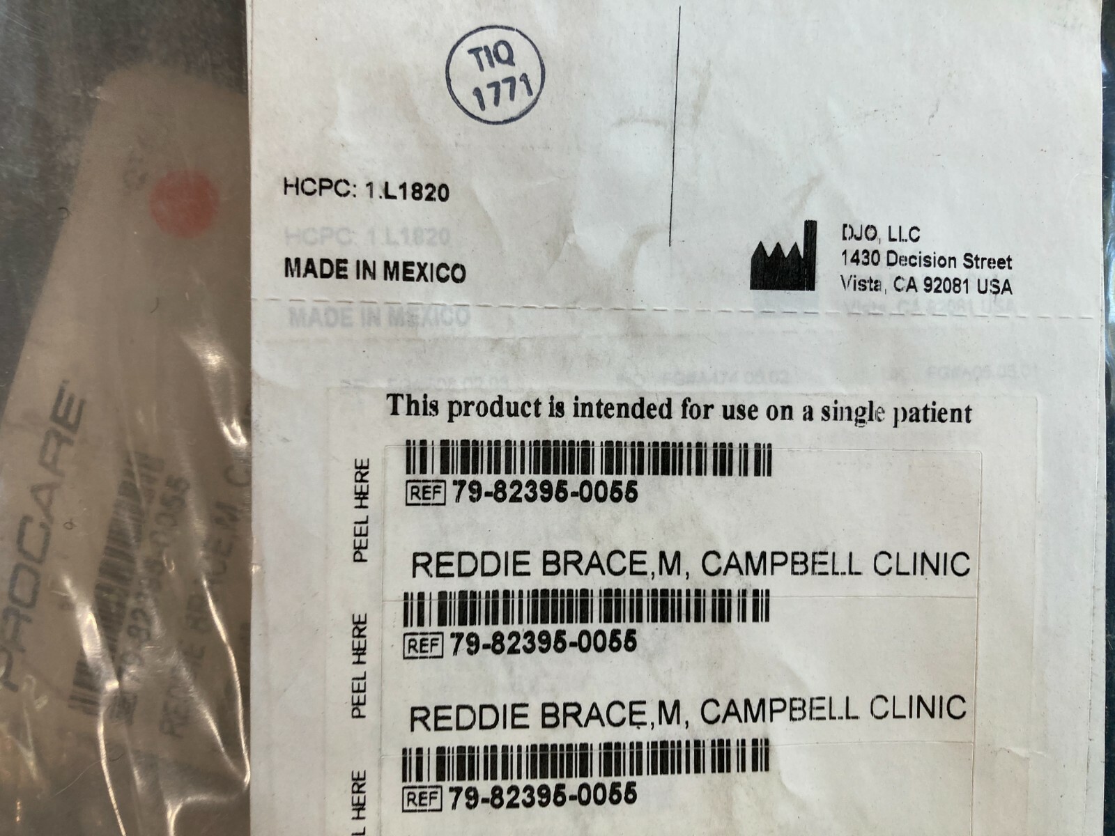 Reddie Brace Knee Wraparound, Medium 18” to 20-1/2” Left or Right MCL ACL Sprain