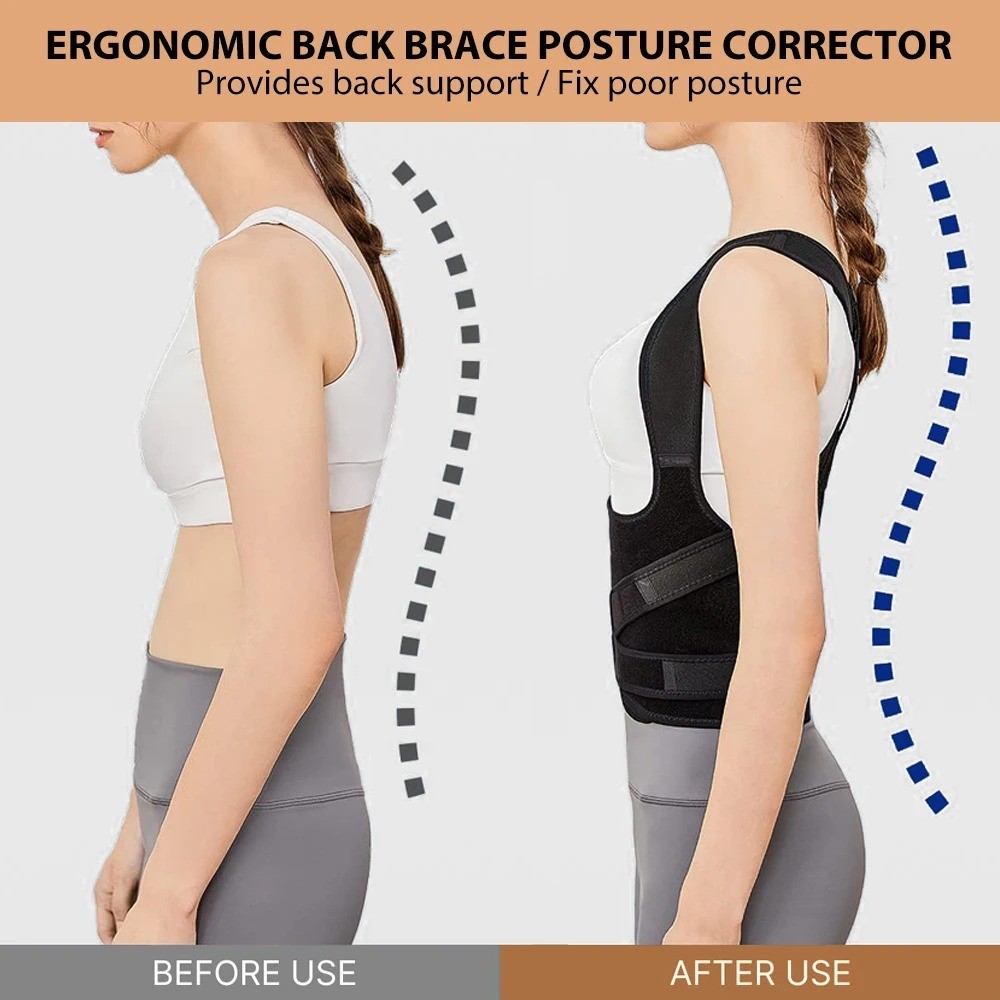 Back Brace Posture Corrector Women Men Shoulder Straightener Adjustable Support