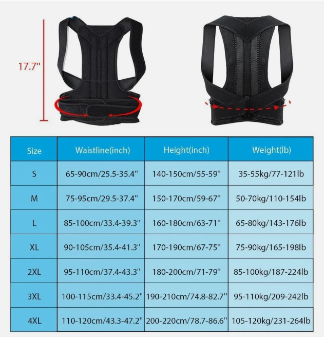 Adjustable Posture Corrector Low Back Support Shoulder Brace Belt for Men Women