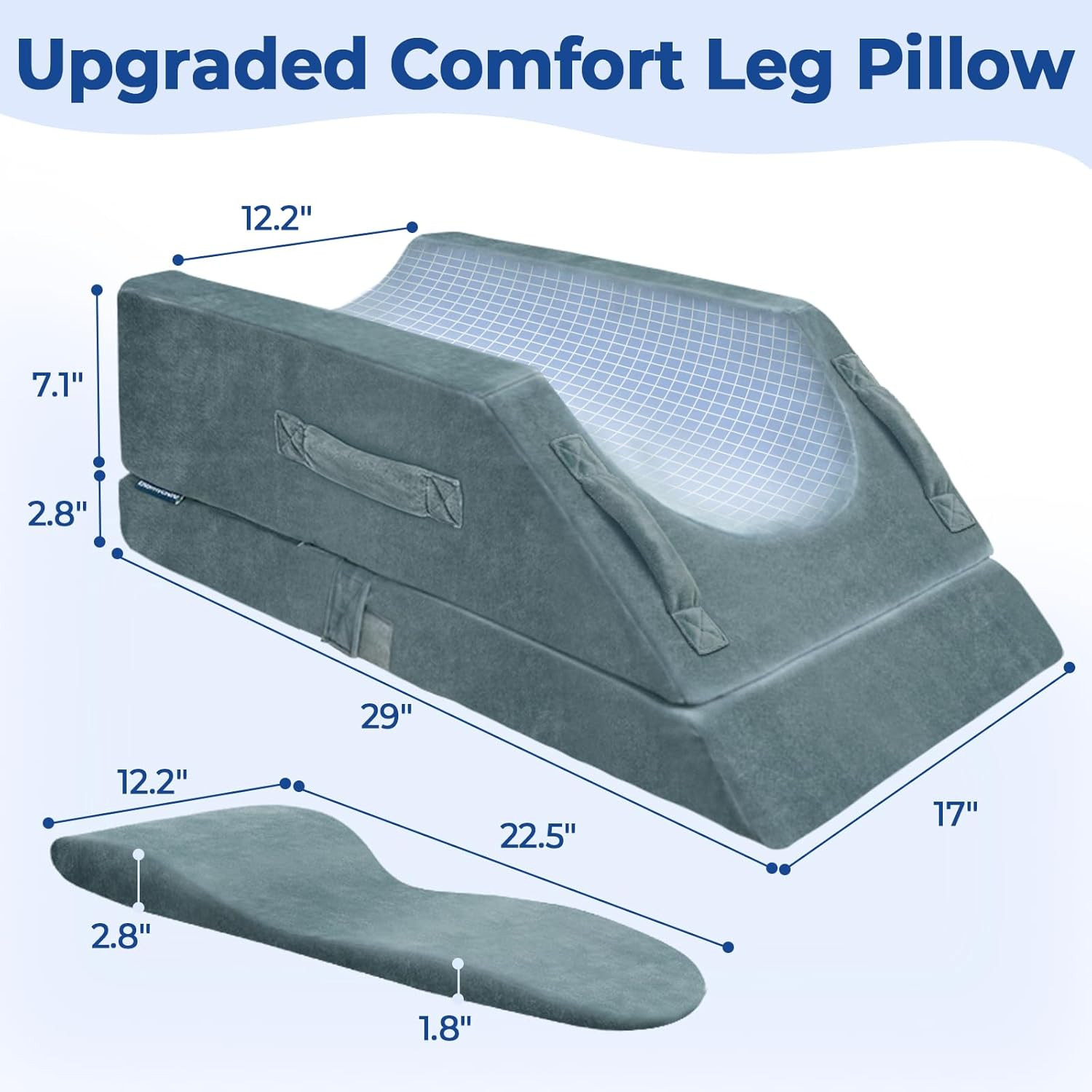 Adjustable Memory Foam Leg Elevation Pillows for Pain Relief & Comfort